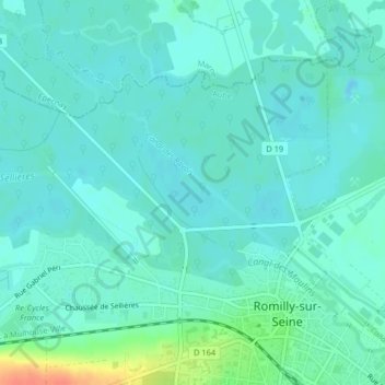 Mappa topografica Le Bois d'Étoge, altitudine, rilievo