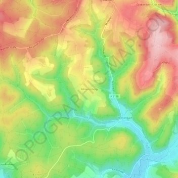 Mappa topografica Allmendsberg, altitudine, rilievo