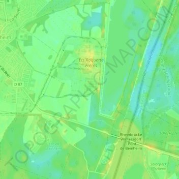Mappa topografica Rheinschluth, altitudine, rilievo