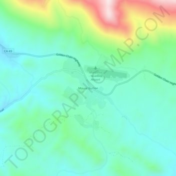 Mappa topografica Mount Bullion, altitudine, rilievo