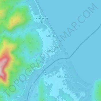 Mappa topografica Abungan, altitudine, rilievo