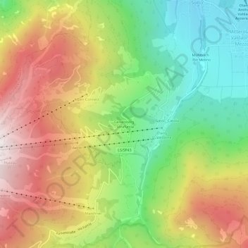 Mappa topografica Sorafurcia, altitudine, rilievo