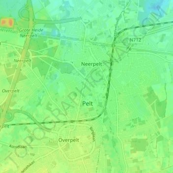 Mappa topografica Haspershoven, altitudine, rilievo