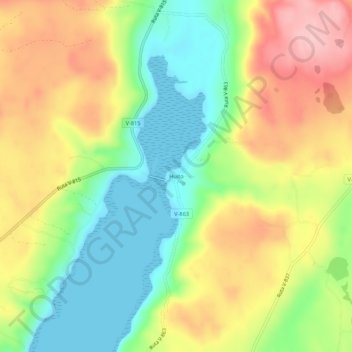 Mappa topografica Huito, altitudine, rilievo