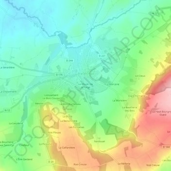 Mappa topografica Le Moulin de la Forge, altitudine, rilievo