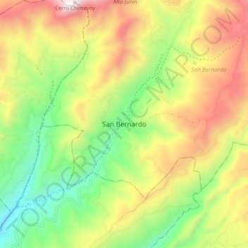 Mappa topografica San Bernardo, altitudine, rilievo