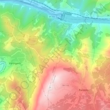 Mappa topografica Parada do Bispo, altitudine, rilievo