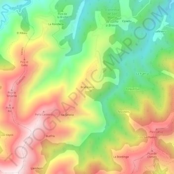Mappa topografica Brañaseca, altitudine, rilievo