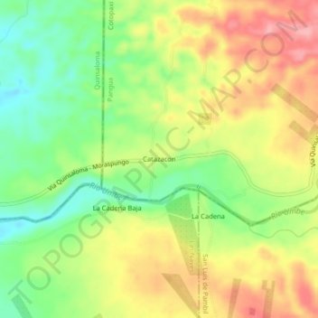 Mappa topografica Catazacon, altitudine, rilievo