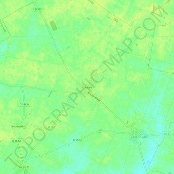 Mappa topografica Gaubert, altitudine, rilievo