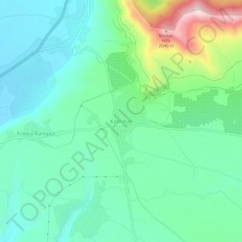 Mappa topografica Kehribal, altitudine, rilievo