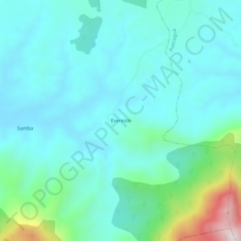 Mappa topografica Evereste, altitudine, rilievo