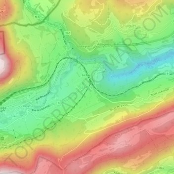 Mappa topografica Le Day, altitudine, rilievo