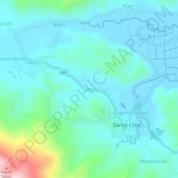 Mappa topografica Lipa, altitudine, rilievo