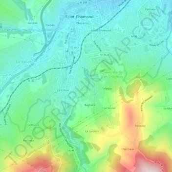 Mappa topografica La Friaude, altitudine, rilievo