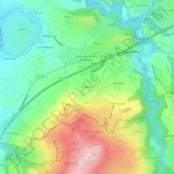 Mappa topografica Au Bolliet, altitudine, rilievo