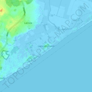 Mappa topografica Lensterstrand, altitudine, rilievo