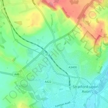 Mappa topografica Bishopton, altitudine, rilievo