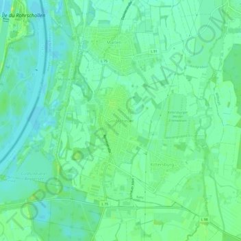 Mappa topografica Goldscheuer, altitudine, rilievo