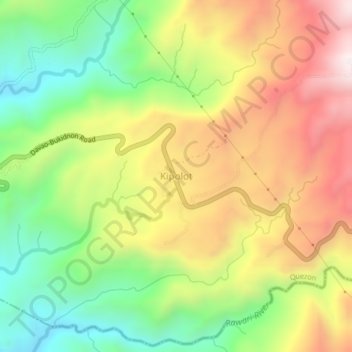 Mappa topografica Kipolot, altitudine, rilievo