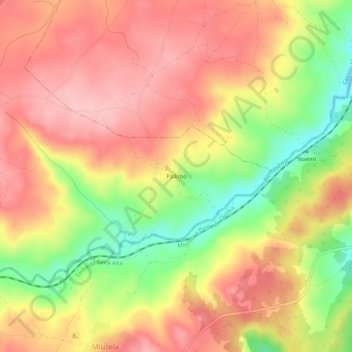 Mappa topografica Pailobo, altitudine, rilievo