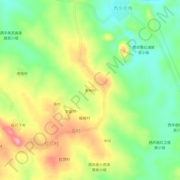Mappa topografica 茅地村, altitudine, rilievo