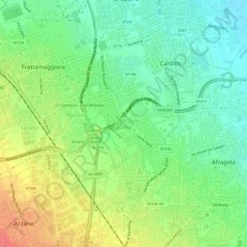 Mappa topografica Località Case Sparse, altitudine, rilievo