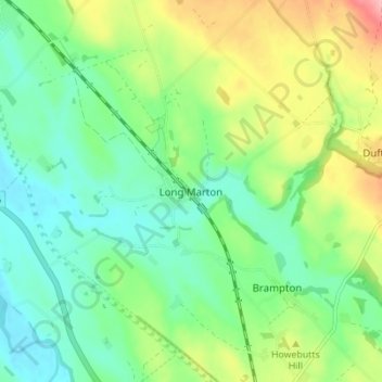 Mappa topografica Long Marton, altitudine, rilievo