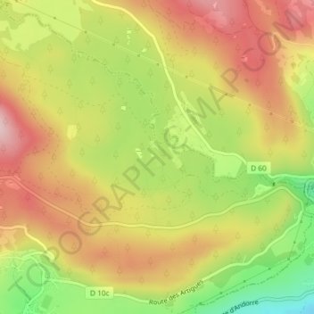 Mappa topografica Pla de Barrès, altitudine, rilievo