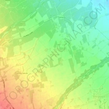 Mappa topografica Monsola, altitudine, rilievo