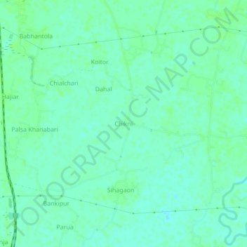Mappa topografica Chikni, altitudine, rilievo