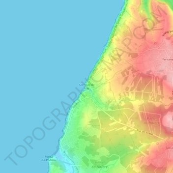 Mappa topografica Azenhas do Mar, altitudine, rilievo