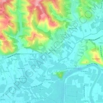 Mappa topografica La Mégère, altitudine, rilievo