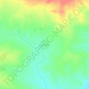 Mappa topografica Djounde, altitudine, rilievo