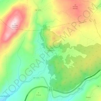 Mappa topografica Perafita, altitudine, rilievo