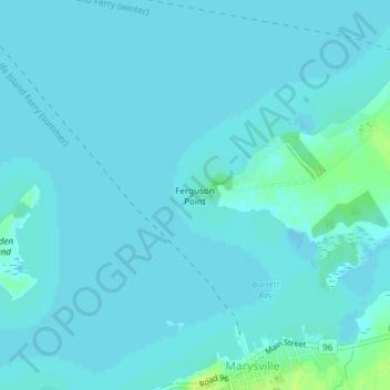 Mappa topografica Ferguson Point, altitudine, rilievo