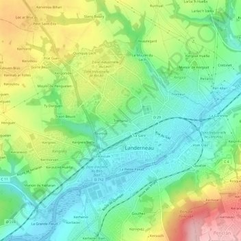 Mappa topografica Tremaria, altitudine, rilievo