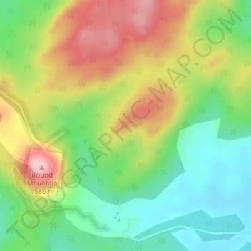 Mappa topografica Cathedral Rock, altitudine, rilievo