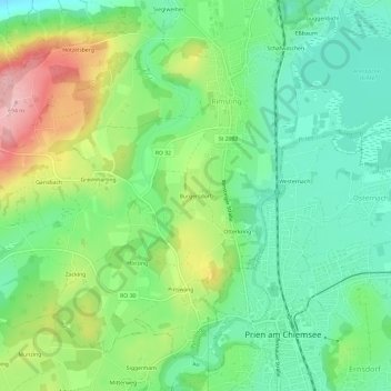 Mappa topografica Burgersdorf, altitudine, rilievo