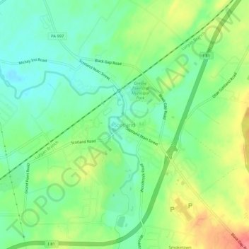 Mappa topografica Scotland, altitudine, rilievo
