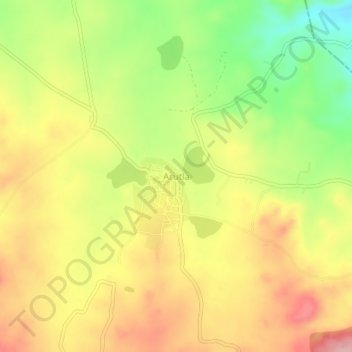 Mappa topografica Arutla, altitudine, rilievo