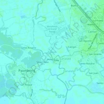 Mappa topografica Anilao, altitudine, rilievo