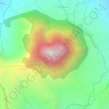 Mappa topografica Cerro Bravo, altitudine, rilievo