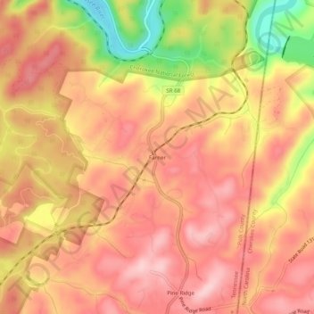 Mappa topografica Farner, altitudine, rilievo