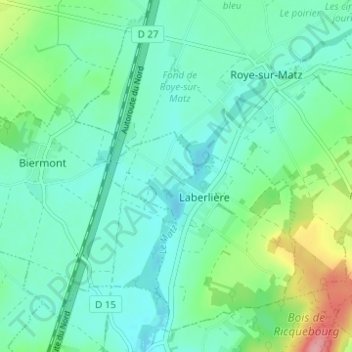 Mappa topografica Manceau, altitudine, rilievo