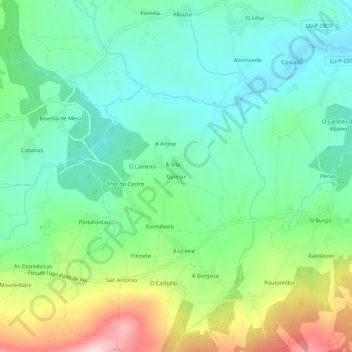 Mappa topografica Golmar, altitudine, rilievo
