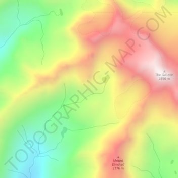 Mappa topografica Babine Range, altitudine, rilievo