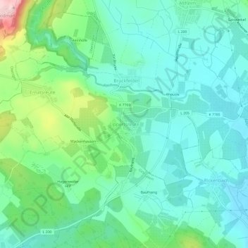 Mappa topografica Lippertsreute, altitudine, rilievo