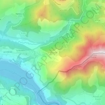 Mappa topografica La Boustigue, altitudine, rilievo
