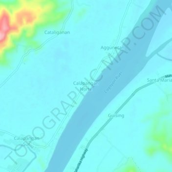 Mappa topografica Calapangan Norte, altitudine, rilievo